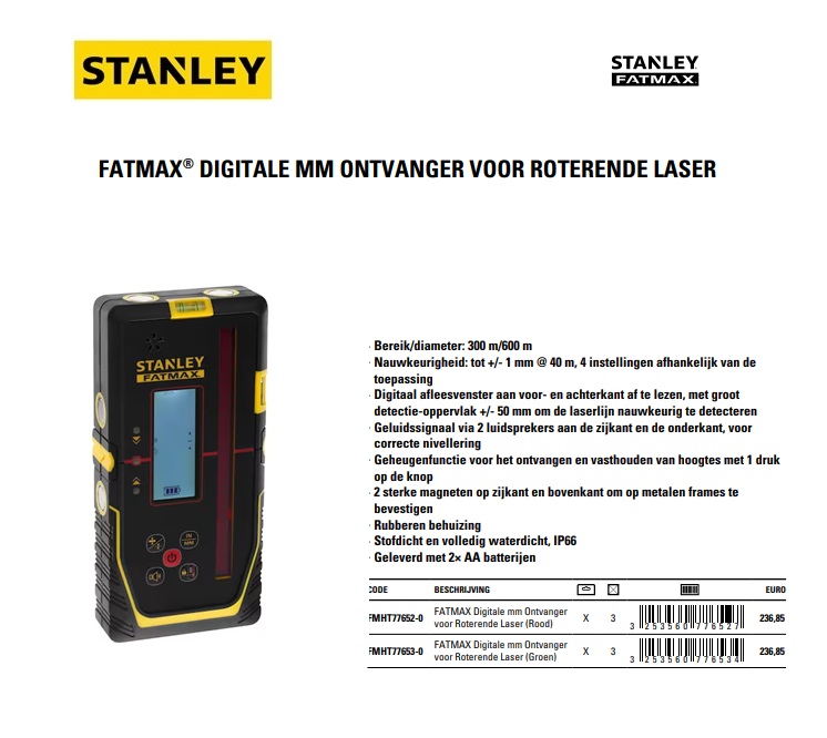 Digitale Ontvanger voor Roterende Laser (Rood)