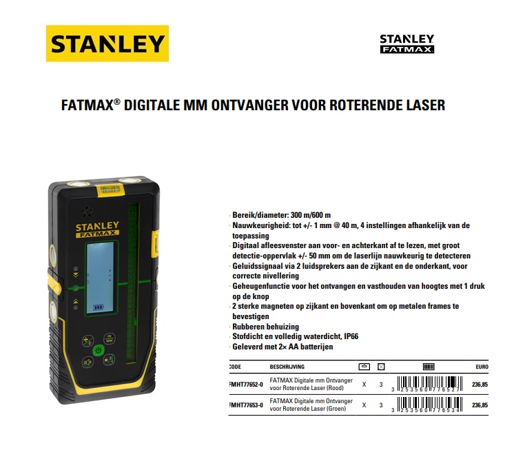 Digitale Ontvanger voor Roterende Laser (Groen)