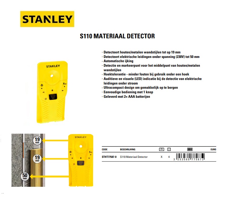 Materiaal Detector S110