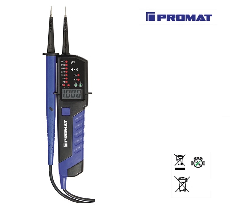 Spannings- / doorgangstester SP 100 12 - 1000 V AC / DC PROMAT