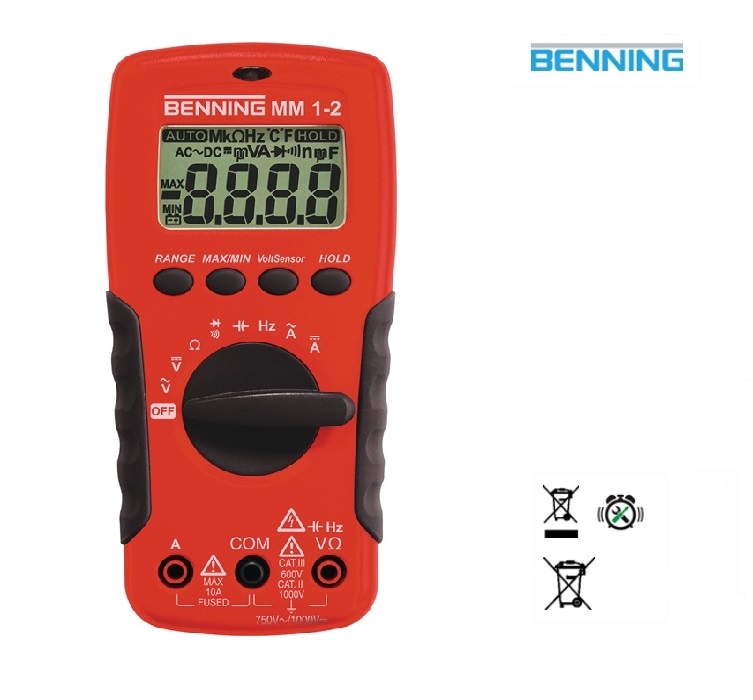 Multimeter MM 1-2 0,1 mV-750 V AC / 0,1 mV-1000 V