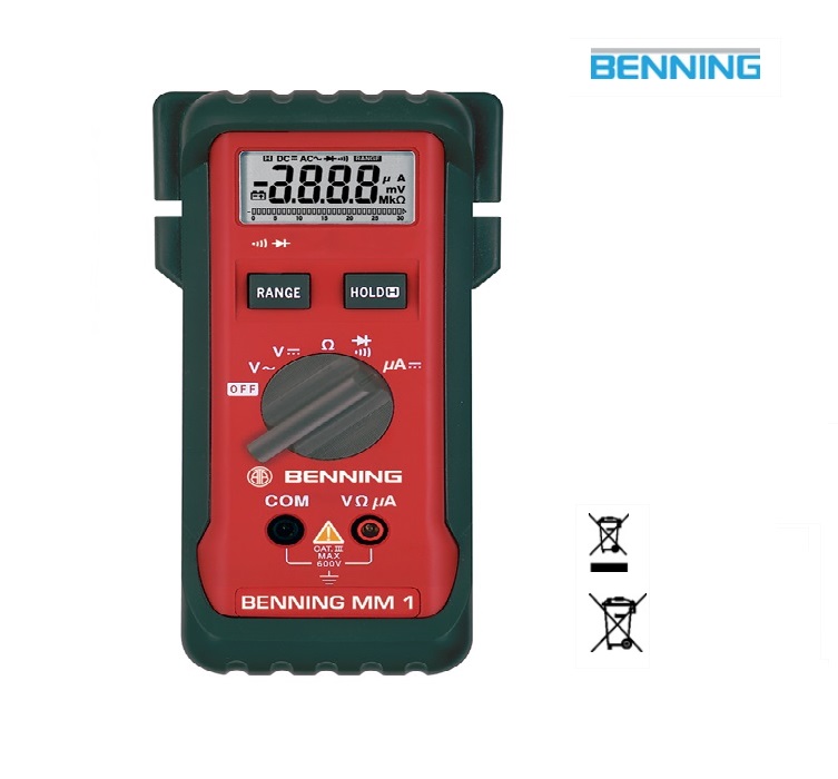 Multimeter MM 1 0,1 mV-600 V AC, 0,1 mV-600 V