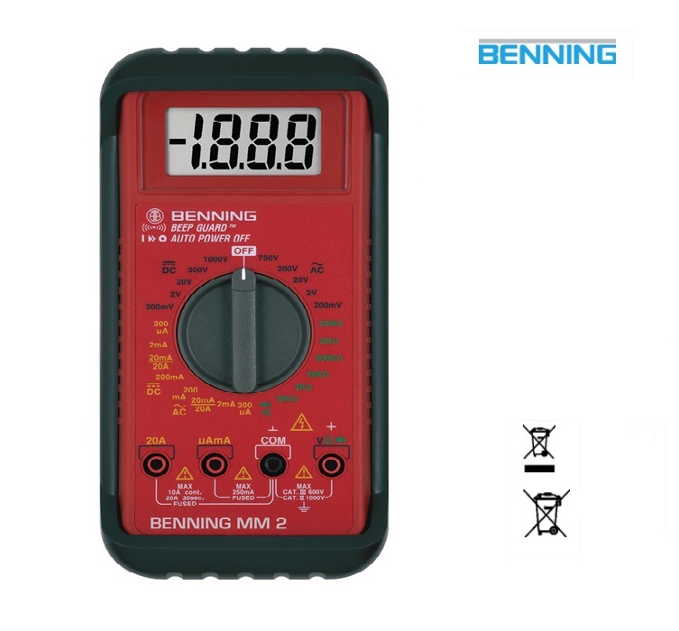 Multimeter MM 2 0,1 mV-750 V AC, 0,1 mV-1000 V DC