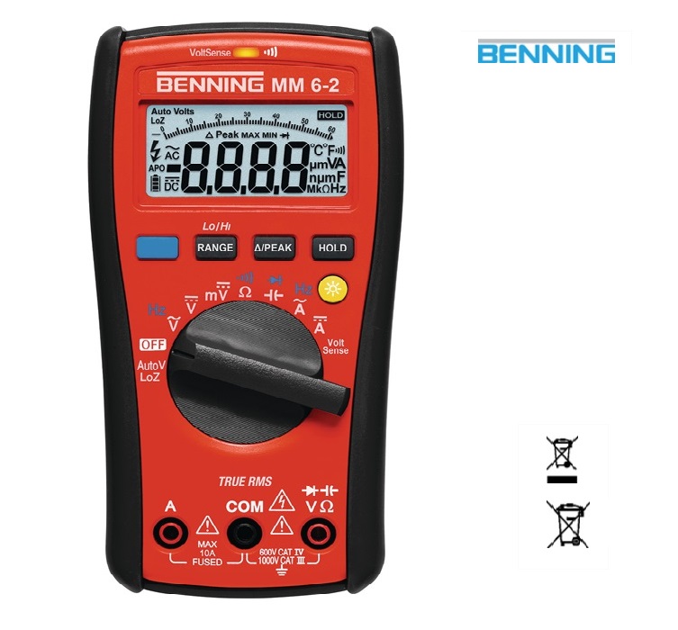 Multimeter MM 6-2 0.000 V -1000 V AC / DC