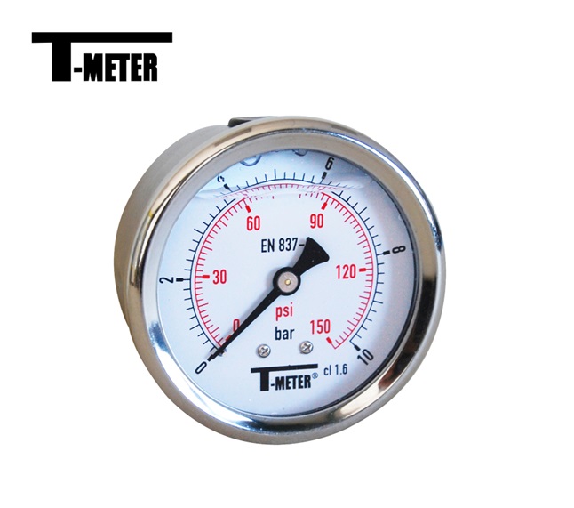Manometer glycerine achteraansluiting rvs Ø63 BSP 1/4