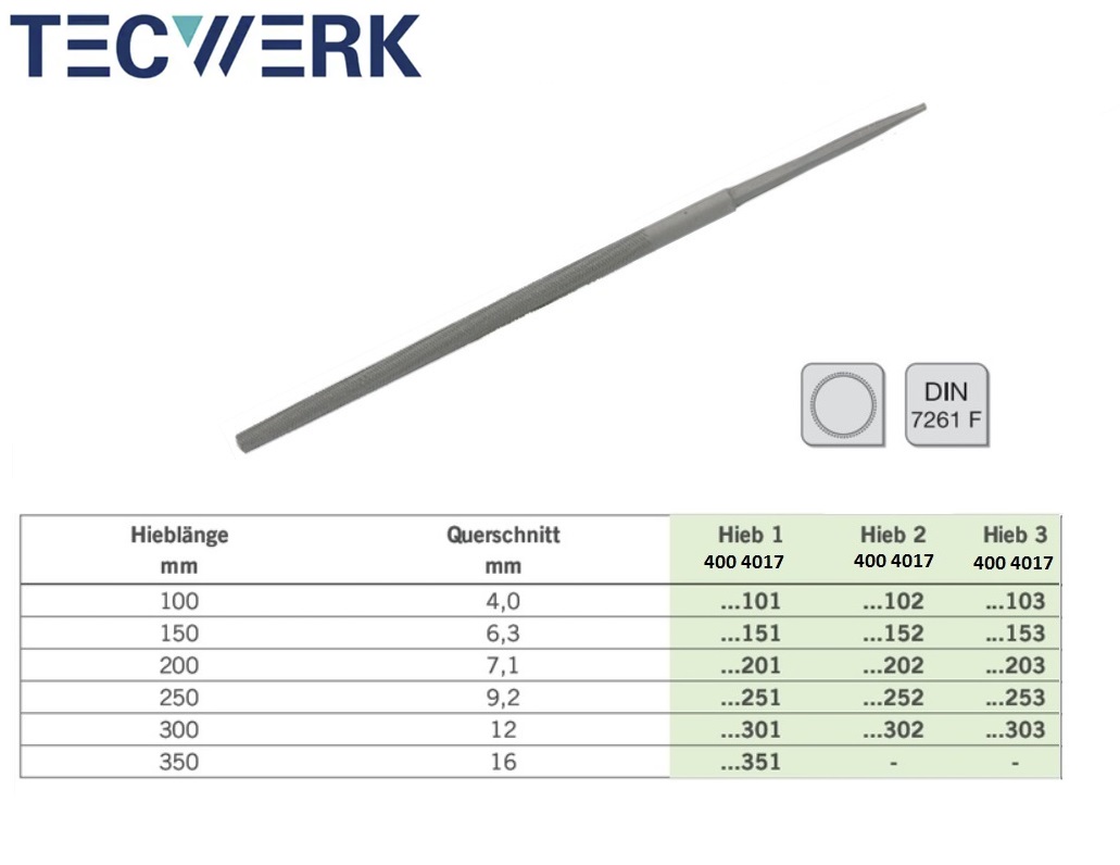 Ronde vijl DIN 7261 F 4'' 100mm Kap 3 Zoet | DKMTools - DKM Tools