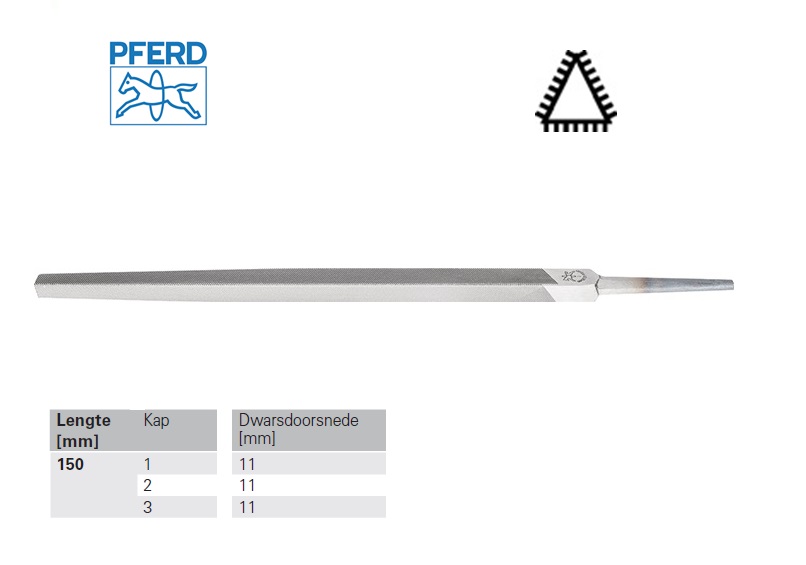 Driekante vijl DIN 7261 C 8'' 200mm Kap 2 halfzoet | DKMTools - DKM Tools