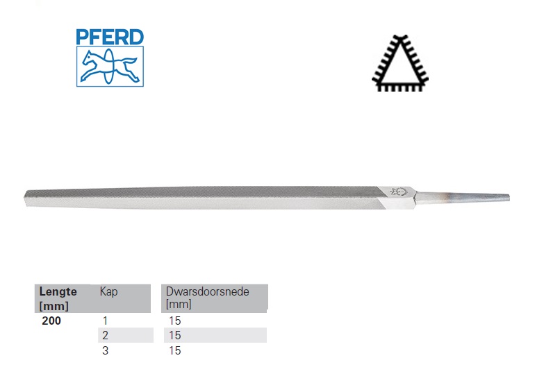 Driekante vijl DIN 7261 C 10'' 250mm Kap 1 basterd | DKMTools - DKM Tools