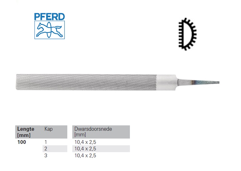 Pferd Halfronde vijl DIN 7261 E 4'' 100mm Kap 1 basterd