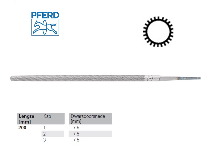 Pferd Ronde vijl DIN 7261 F 6'' 150mm Kap 3 Zoet | DKMTools - DKM Tools