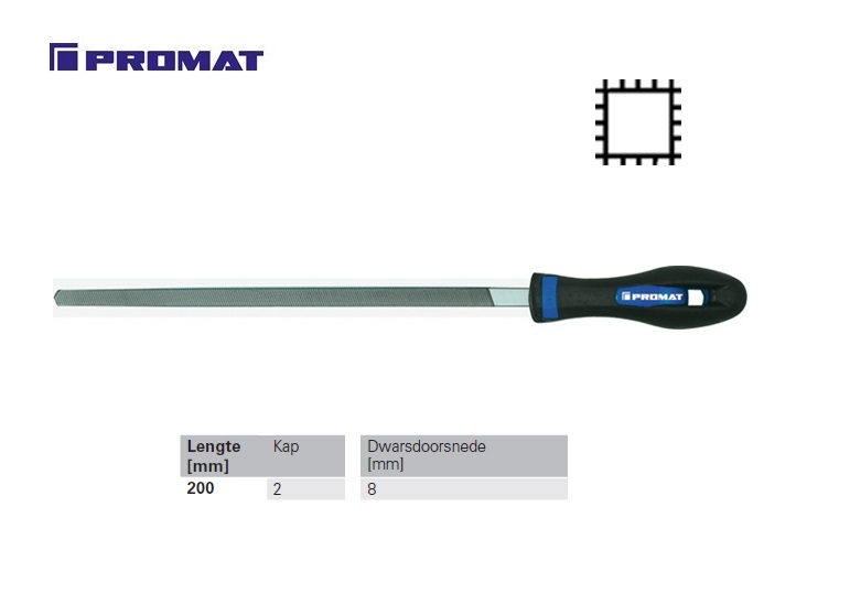 Vierkante vijl DIN 7261 D 10'' 250mm Kap 2 halfzoet