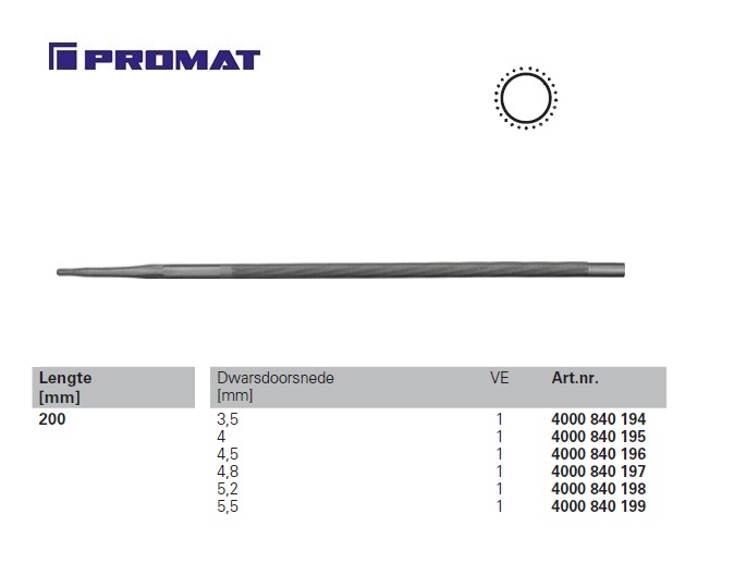 Kettingzaagvijl DIN 7262 200 x 3,5mm