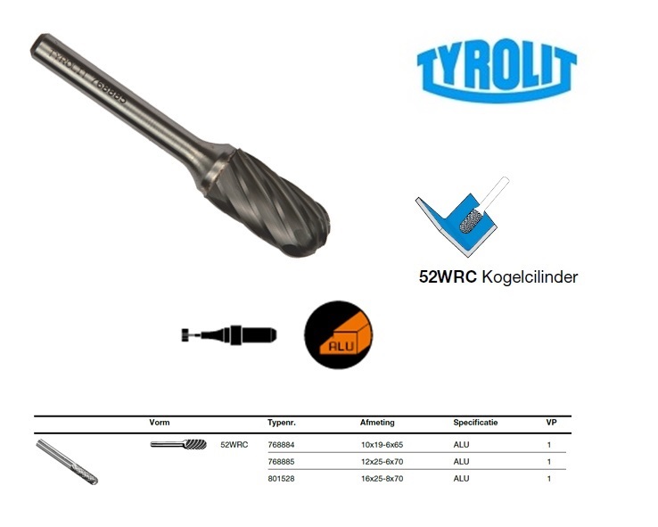 Tyrolit Kogelcilinder frees 52WRC 10x19-6x65
