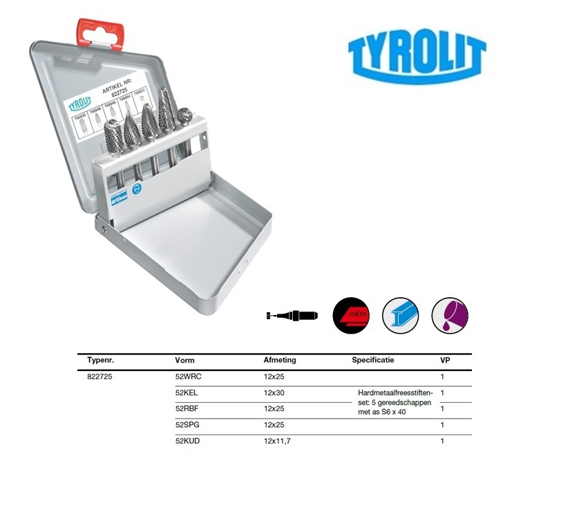 Tyrolit Hardmetalen frezenset 10-delig speciaal S6x40 PREMIUM | DKMTools - DKM Tools