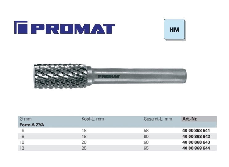 Stiftfrees vorm A ZYA HM 6x16 Promat