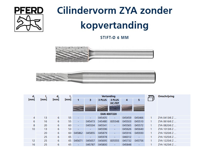 Freesstift HM A ZYA 4x13mmSchaft-D.6mm HM Vertanding 3