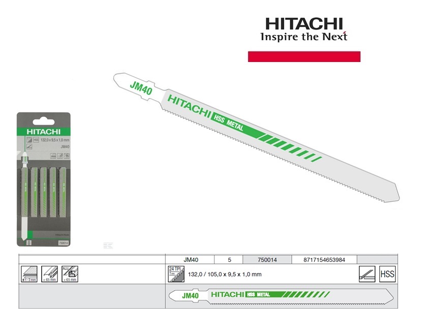 Decoupeerzaagblad JM40B (5 ST) Hitachi 750014