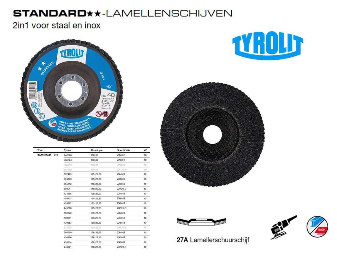 Lamellenschijf 27A 100x16 ZA120-B