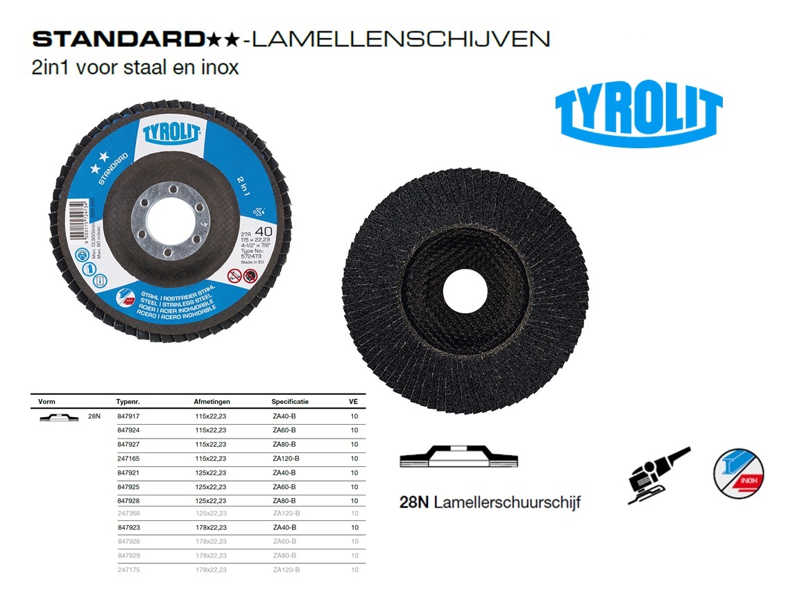 Lamellenschijf 28N 125x22,23 ZA120-B | DKMTools - DKM Tools