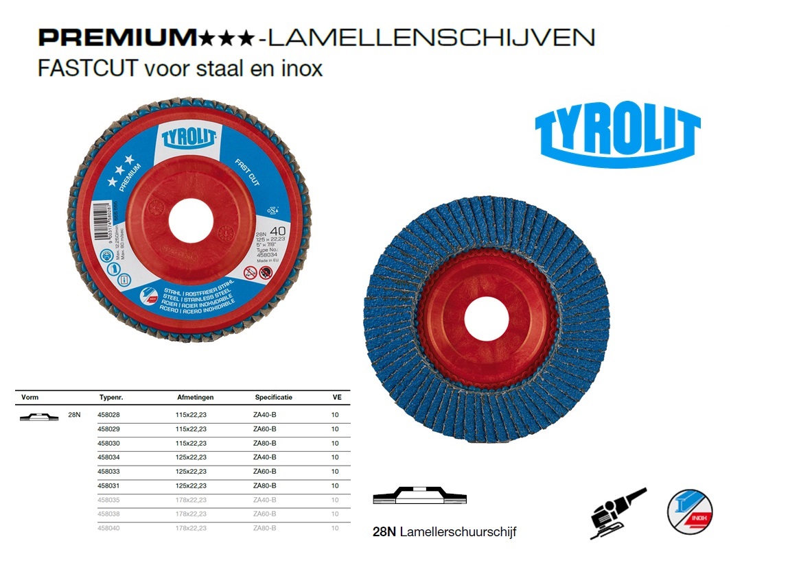 Lamellenschijf 28N 115X22,2 ZA40-B