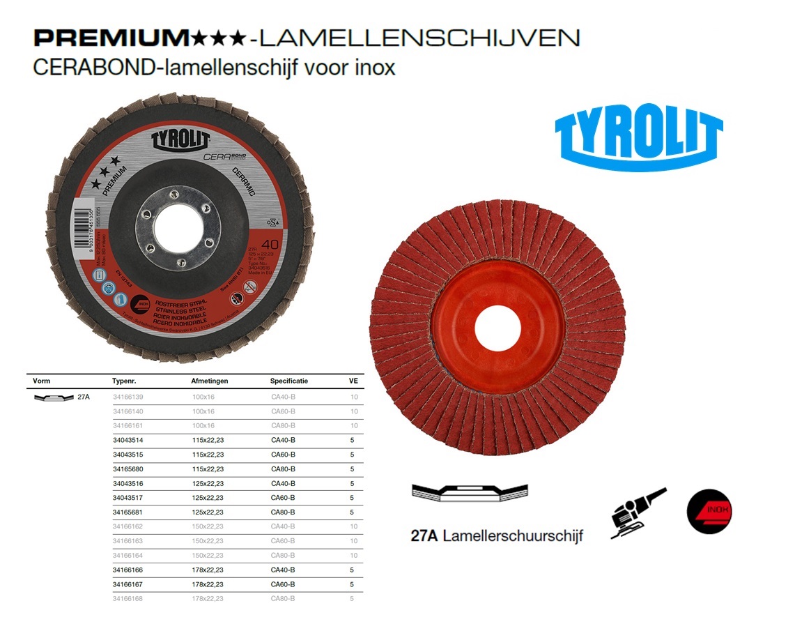 CERABOND Lamellenschijf 28A 150x22,23 CA60-B | DKMTools - DKM Tools