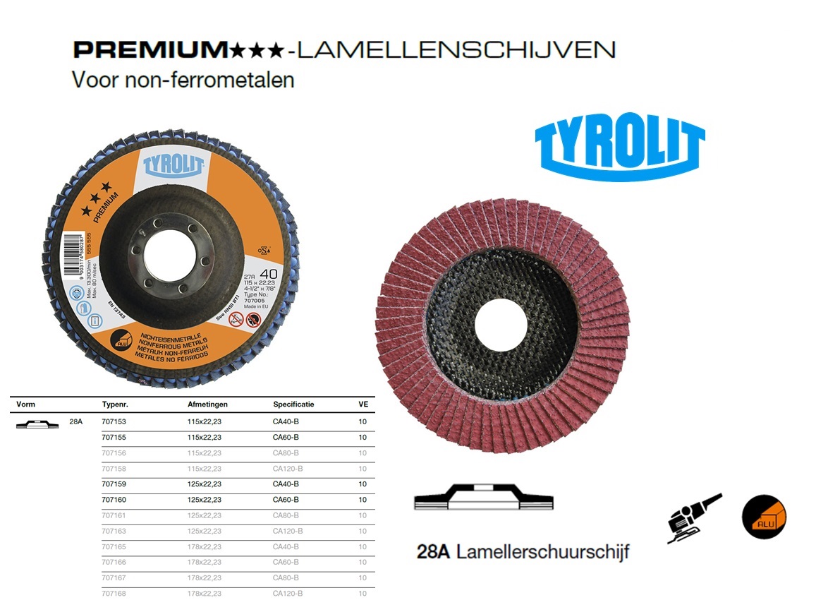 Lamellenschijf 28A 115x22,23 CA40-B