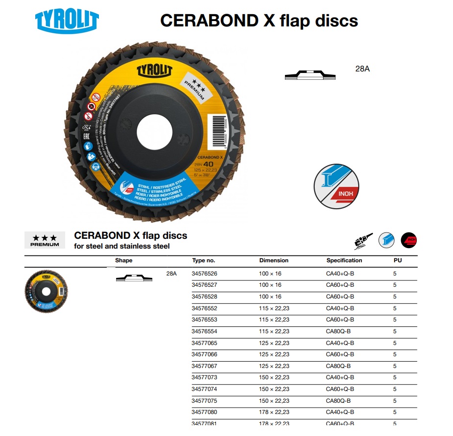 Cerabond-X Lamellenschijven 28A 100 x 16 CA 40 Q- B