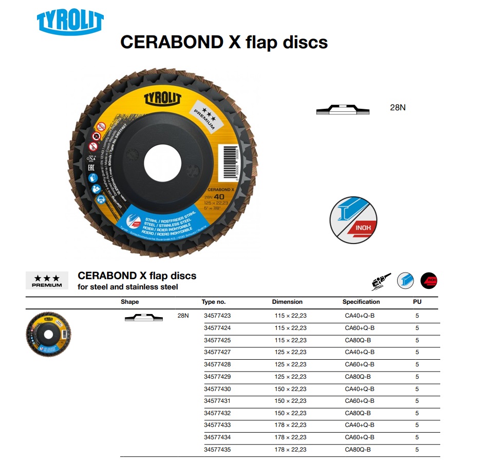 Cerabond-X Lamellenschijven 28A 100 x 16 CA 80 Q- B | DKMTools - DKM Tools