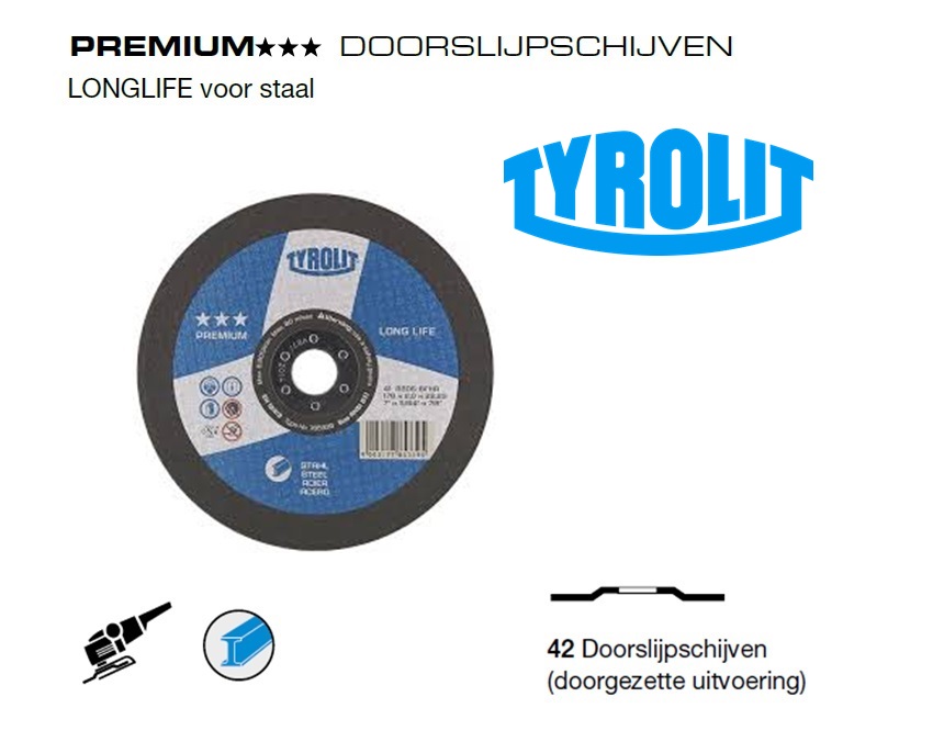 Doorslijpschijf 42F 115x2,5x22,23 A30Q-BFXA | DKMTools - DKM Tools