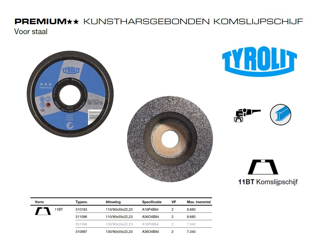 Komschijf 11BT 110/90x55x22,23