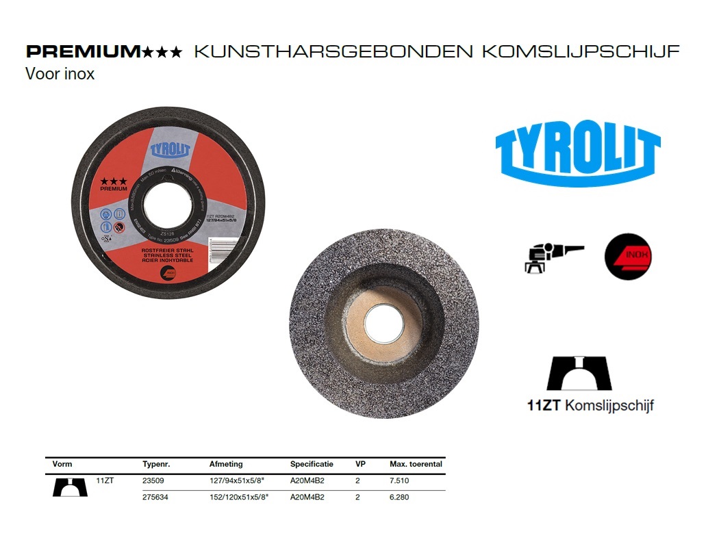 Komschijf 11ZT 127/94x51x5/8“