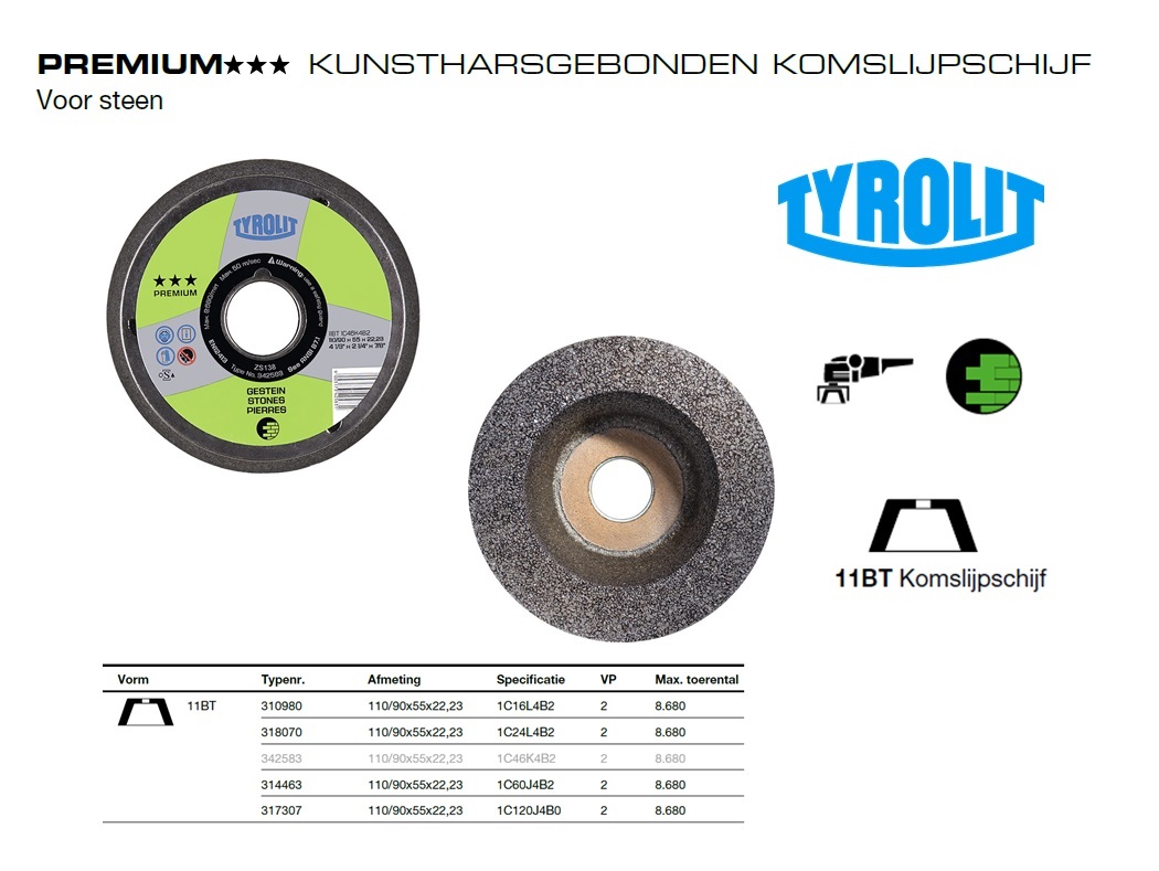 Komschijf 11BT 110/90x55x22,23