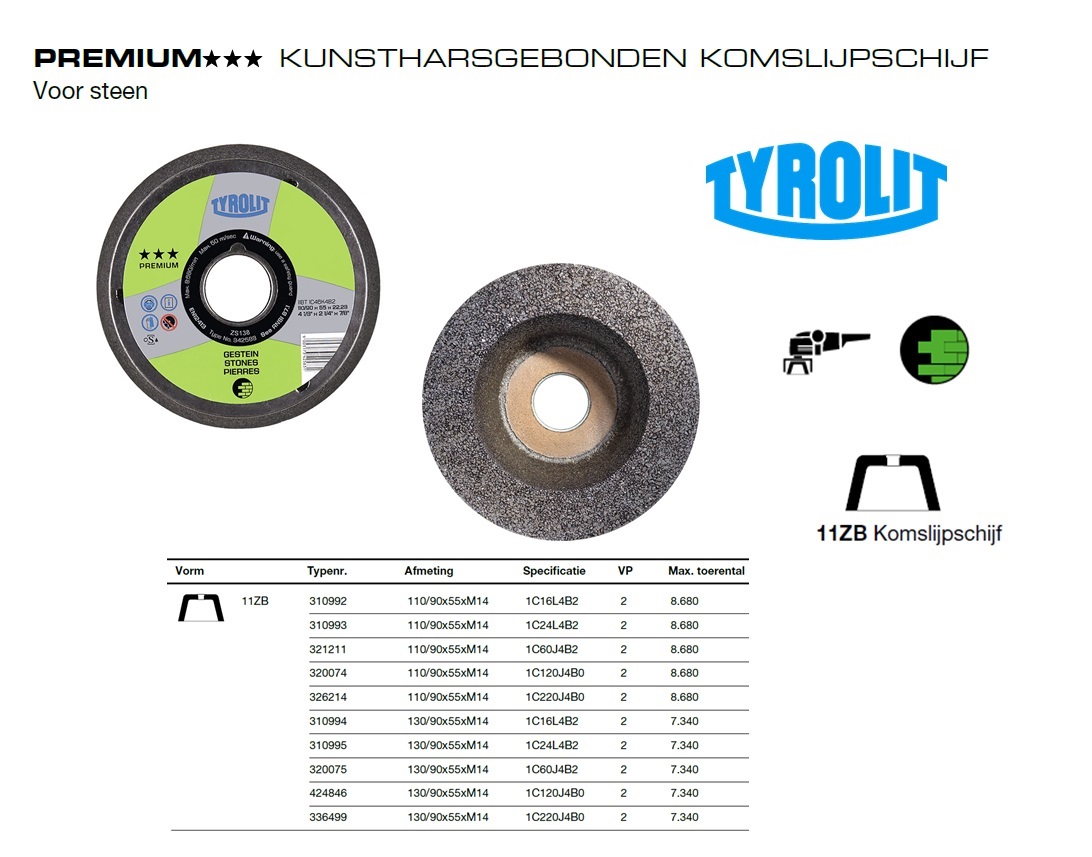 Komschijf 11ZB 110/90x55xM14