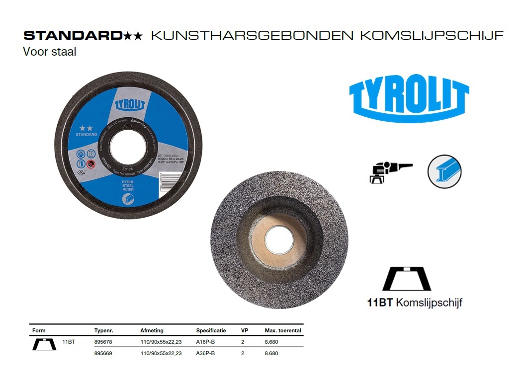 Komschijf 11BT 110/90x55x22,23