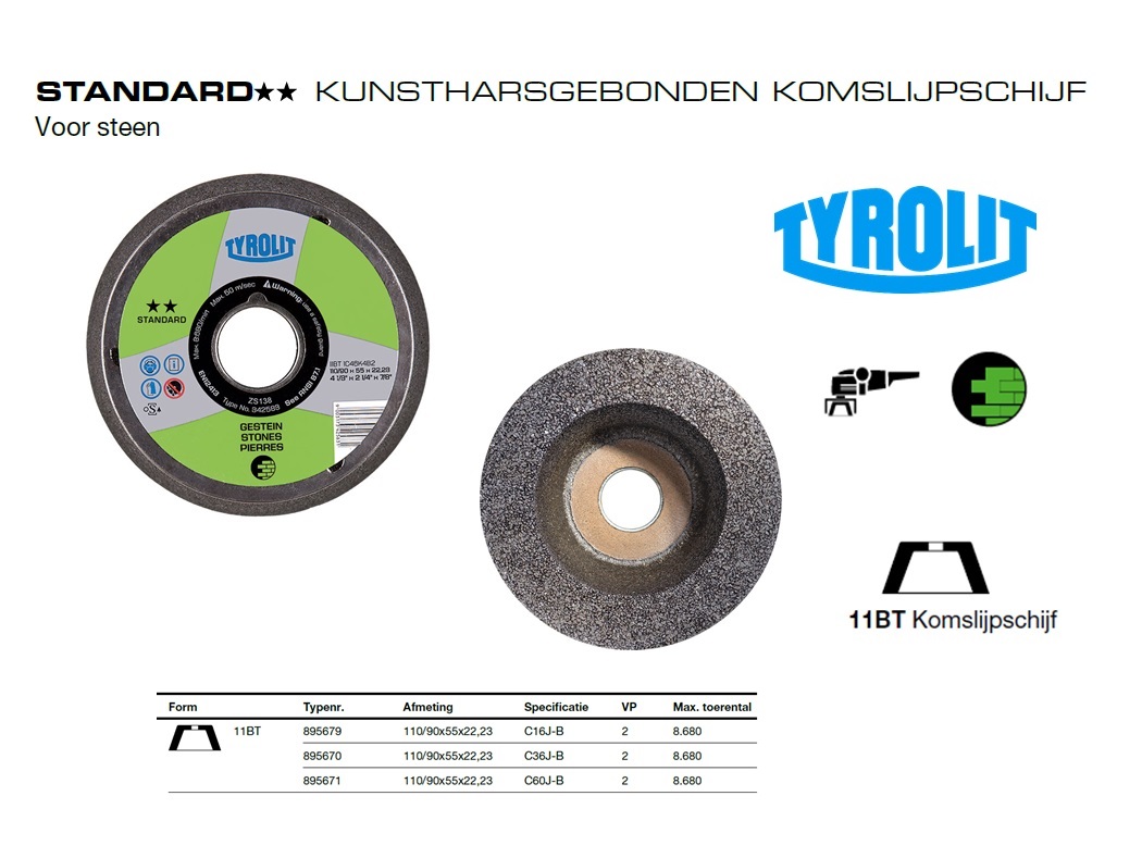 Komschijf 11BT 110/90x55x22,23