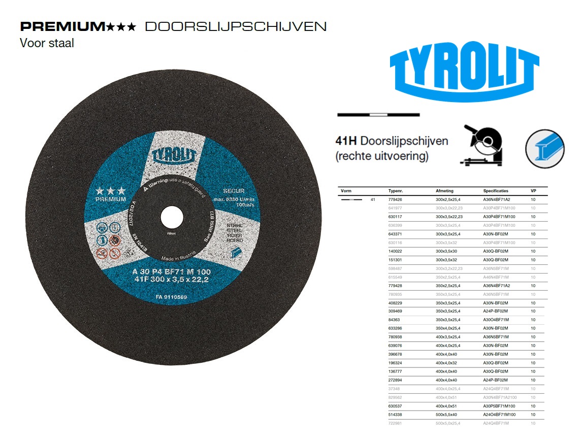 Stationaire Doorslijpschijf UC3 400x4,0x60 DC CI | DKMTools - DKM Tools