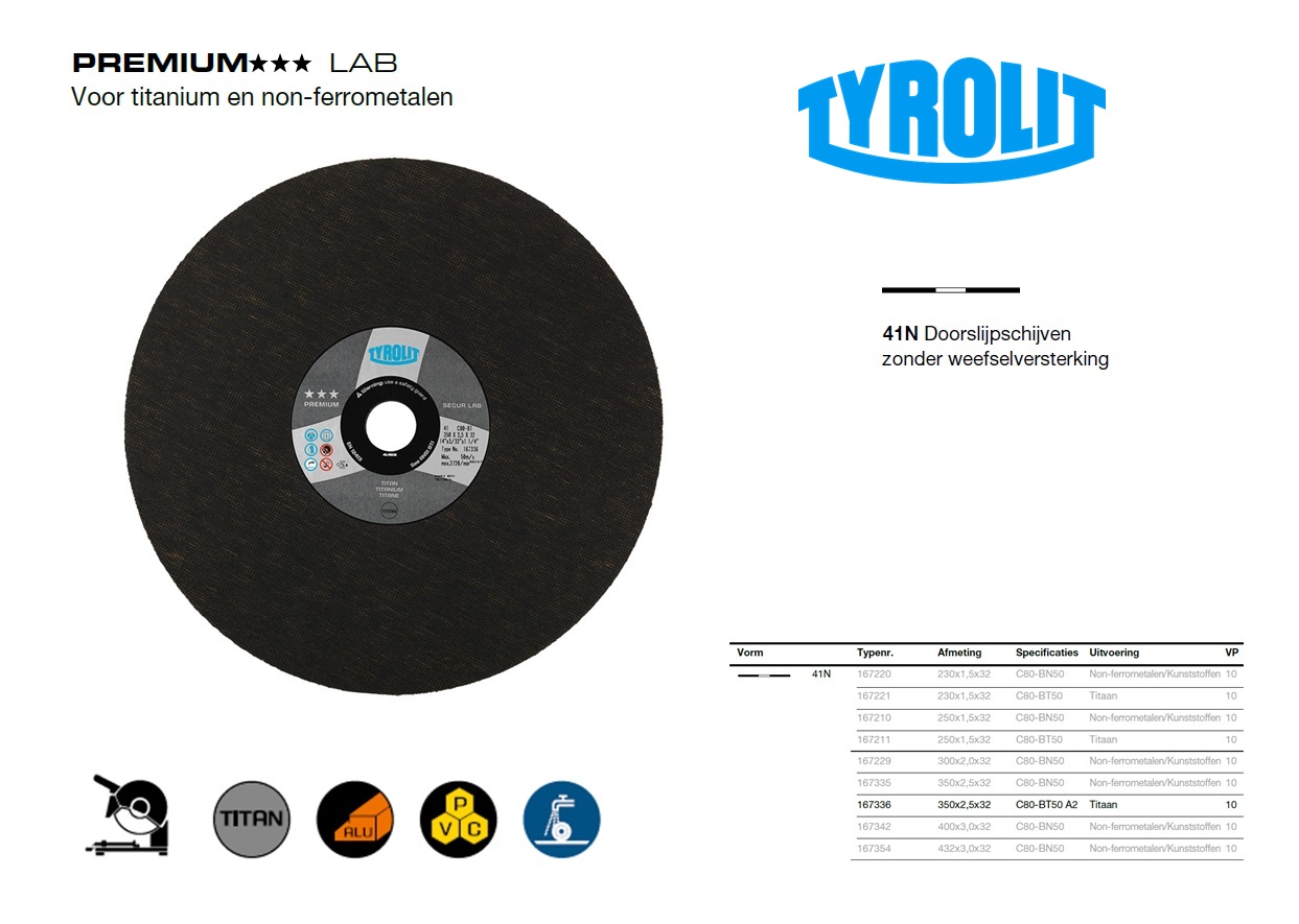 laboratorium-doorslijpschijf 41N 230x1,5x32 C80-BT 50