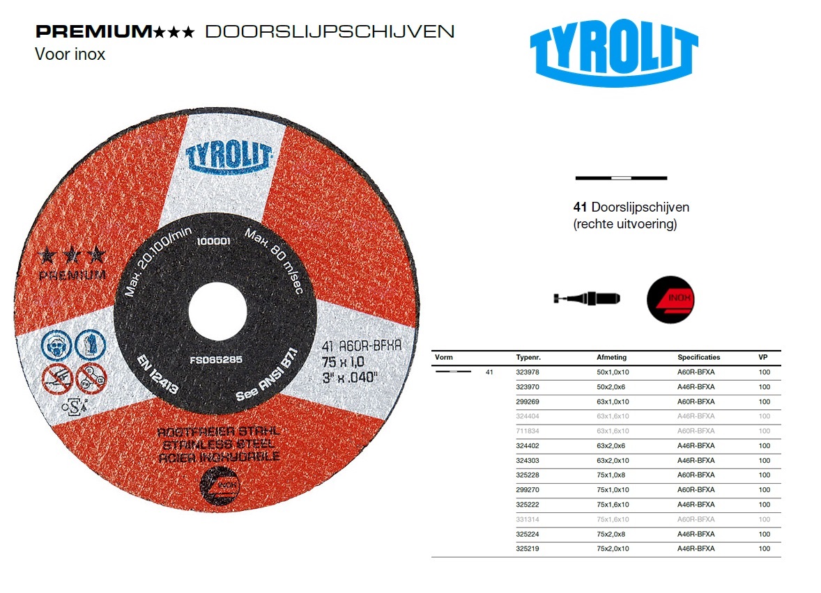 Mini Slijpschijf 41F 75x1x10 A100-BFM | DKMTools - DKM Tools