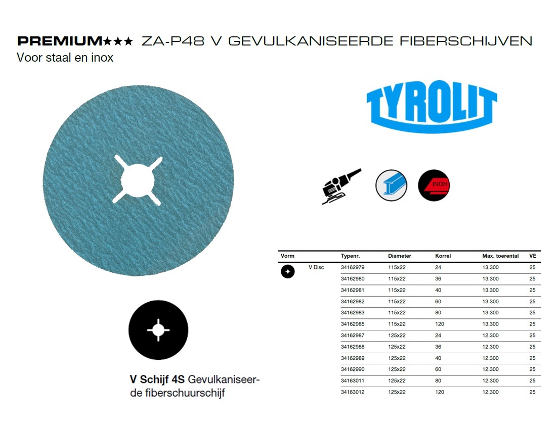 Fiberschijf 115x22 ZA-P48