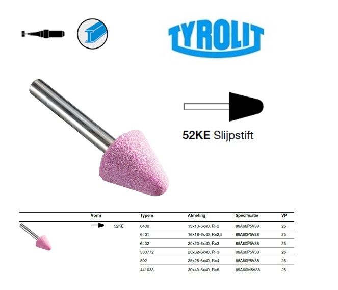 Keramische Slijpstift 52ZY, 15x40-6x40 89A46L5V38 | DKMTools - DKM Tools