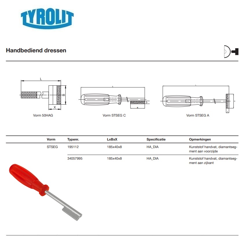 Handgevoerde diamantdresser 50HAG 30x10x185 D 26 ST | DKMTools - DKM Tools