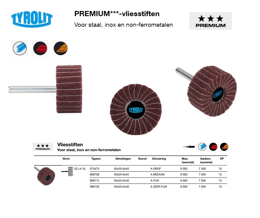 Vliesstift 52LA VL 40x20-6x40 A COARSE K 60