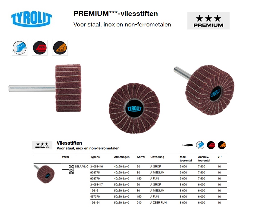 Vliesstift 52LA VL-C 80x50-6x40  A MEDIUM K80 | DKMTools - DKM Tools