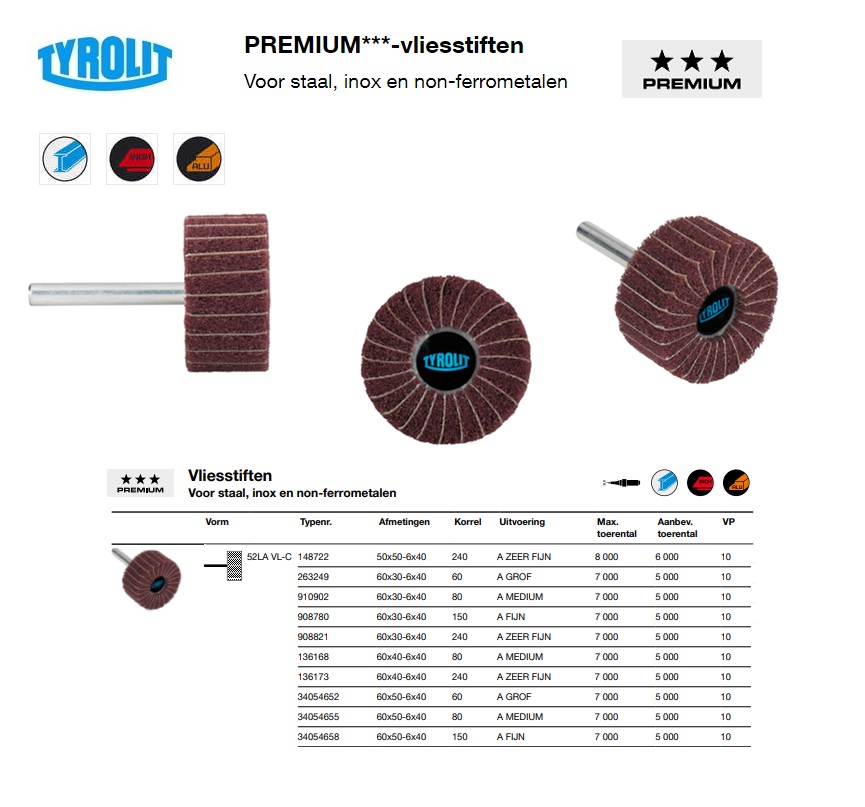 Vliesstift 52LA VL-C 80x50-6x40  A MEDIUM K80 | DKMTools - DKM Tools