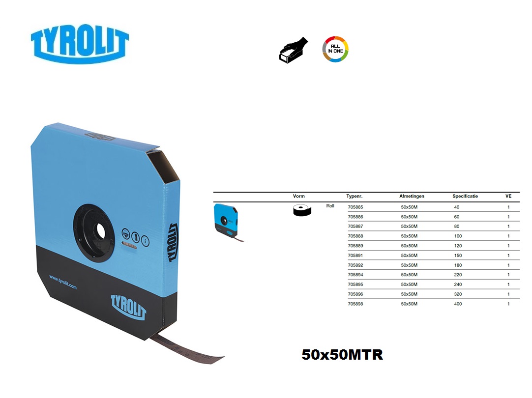 Schuurlinnen op Rol 50x50M A40 B01 Tyrolit 705885