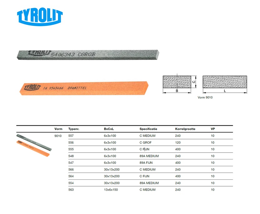 Platte keramische slijpvijl 9010 10x5x100 C MEDIUM | DKMTools - DKM Tools