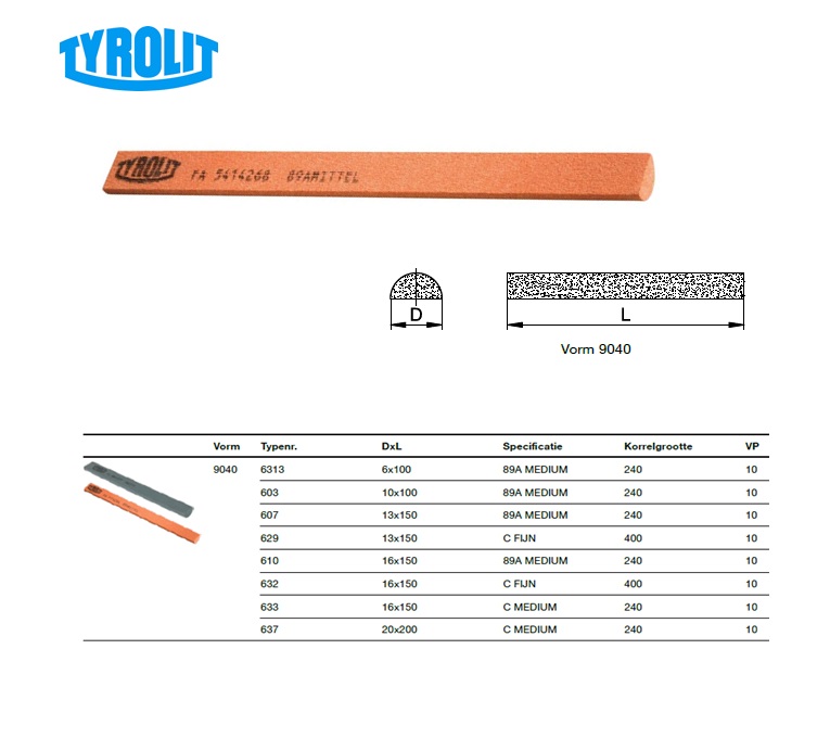 Ronde keramische slijpvijl 9030 13x150 C FINE | DKMTools - DKM Tools