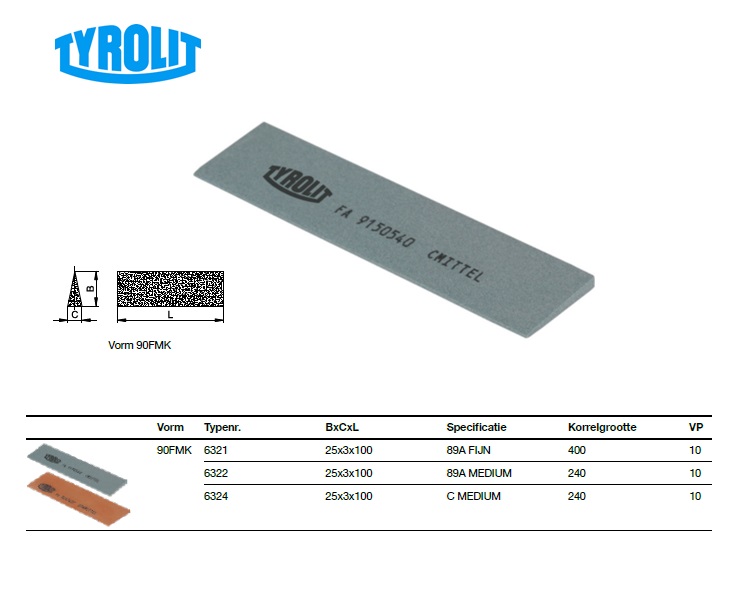 Keramische lemmetvijl 90FMK 25x3x100 89A FINE