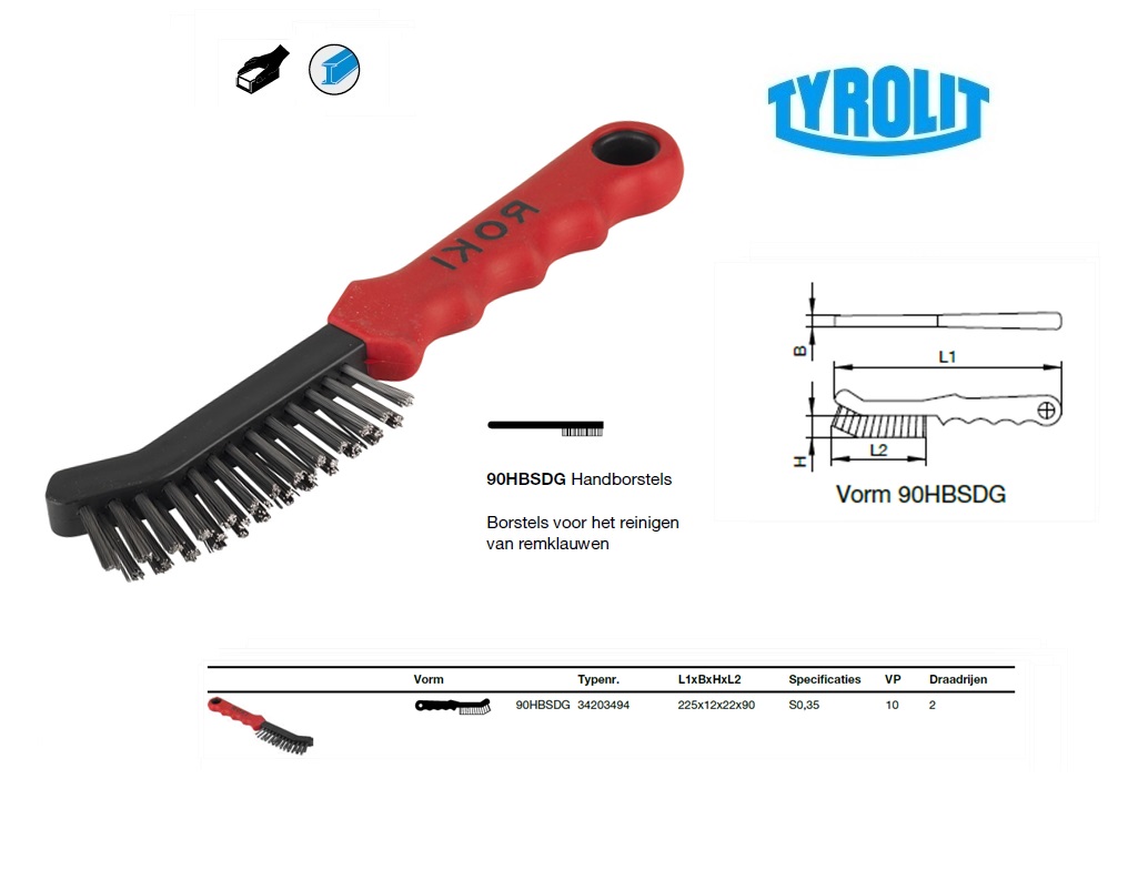 Remzadelborstel 90HBSDG 225x12x22 Non Ferrometalen M0,25 Tyrolit 34203497 | DKMTools - DKM Tools