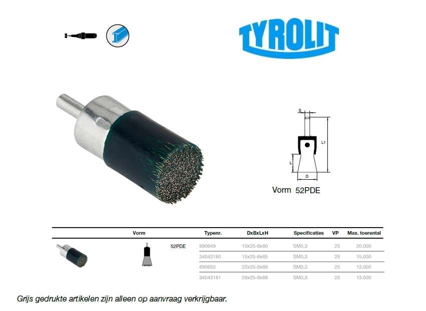 Penseelborstel 10x25-6x60 SM0,3 52PDE